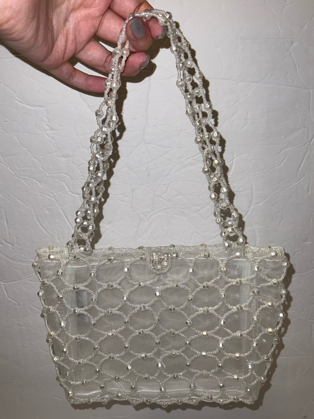 Vintage Beaded Net Hand Bag